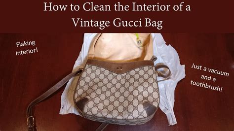 how to clean gucci bag at home|repairing vintage gucci handbag.